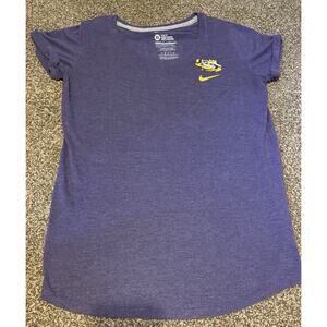 Nike LSU Tigers T-shirt Womens XL Purple Slim Fit Short Sleeve Vneck T-Shirt
